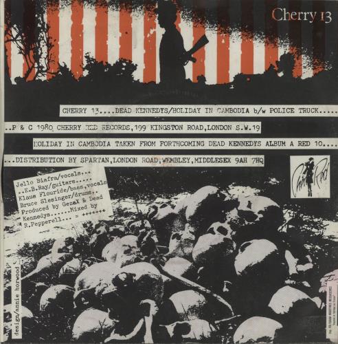 Dead Kennedys Holiday In Cambodia - Plane P/s UK 7